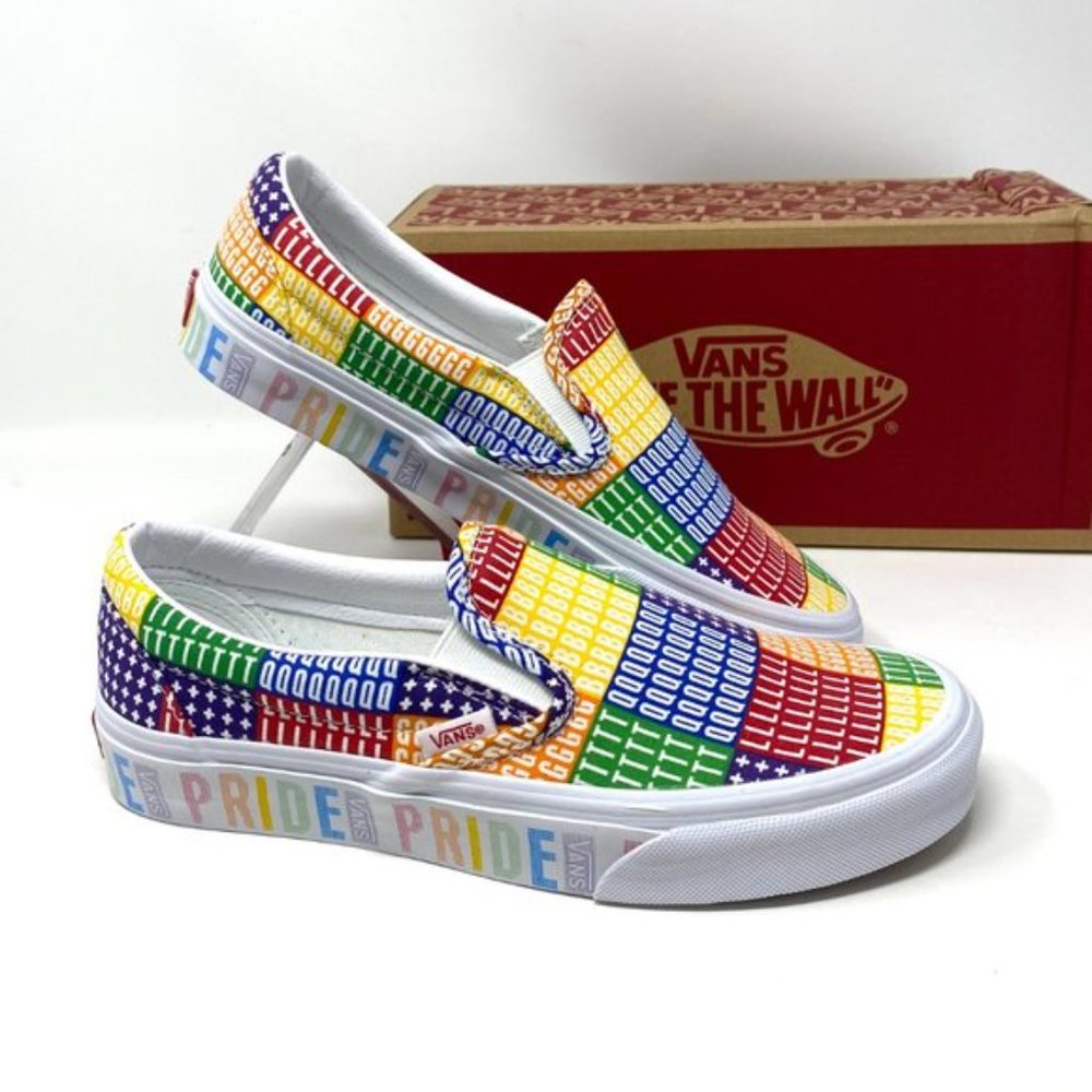 VANS Classic Slip On Men's PRIDE LGBTQ+ Multicolor Rainbow Low Top VN0A33TB3WJ - Picture 9 of 10